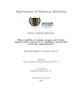 Doctorate in Physical Sciences