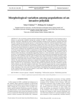 Morphological Variation Among Populations of an Invasive Jellyfish