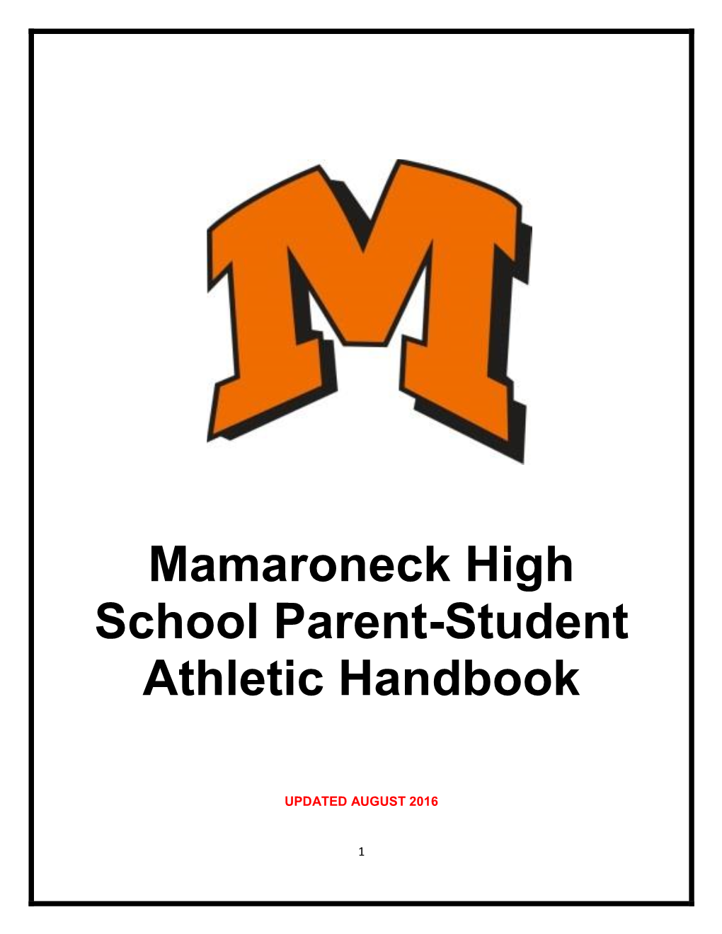 Mamaroneck High School Parent-Student Athletic Handbook