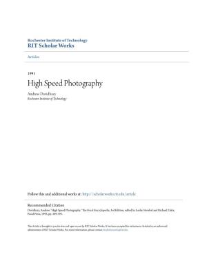 High Speed Photography Andrew Davidhazy Rochester Institute of Technology