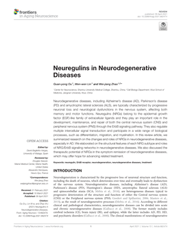 Neuregulins in Neurodegenerative Diseases