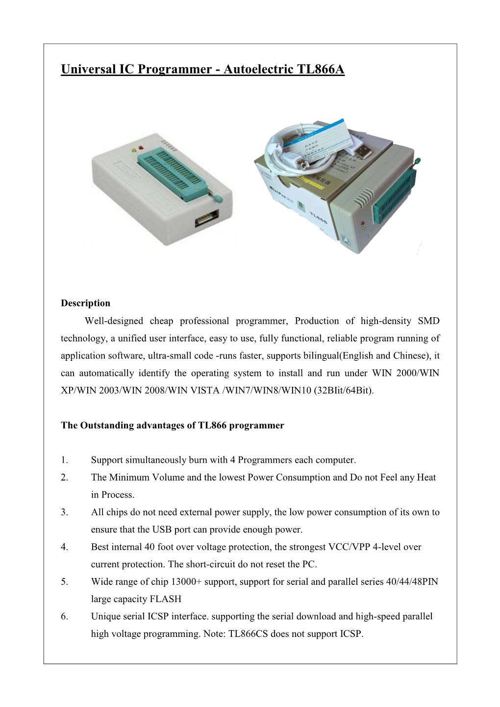 Universal IC Programmer - Autoelectric TL866A