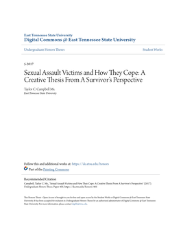Sexual Assault Victims and How They Cope: a Creative Thesis from a Survivor's Perspective
