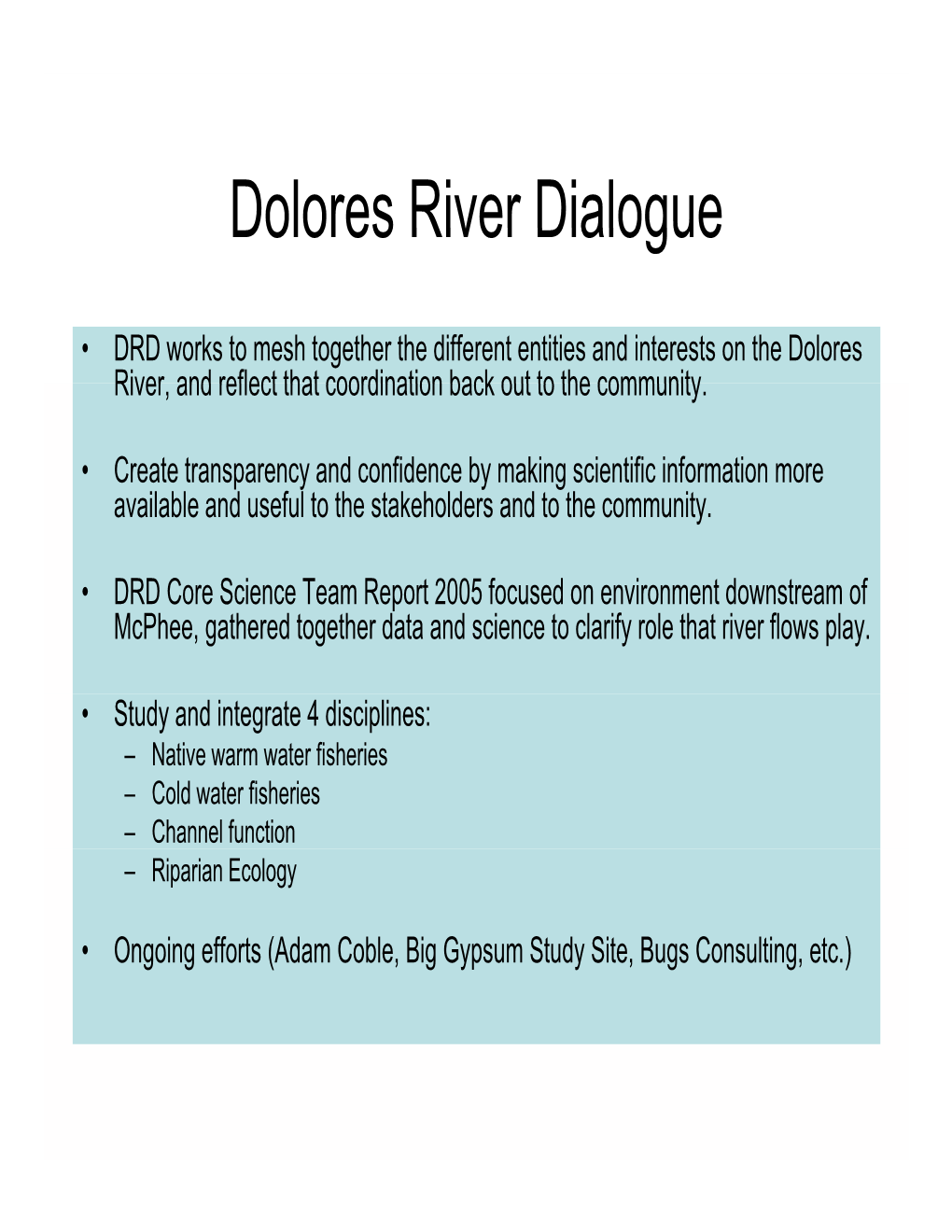 Dolores River Dialogue