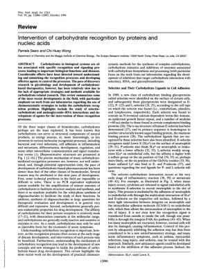 Review Intervention of Carbohydrate Recognition by Proteins and Nucleic