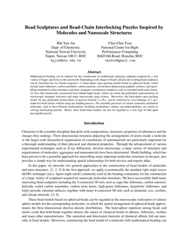 Bead Sculptures and Bead-Chain Interlocking Puzzles Inspired by Molecules and Nanoscale Structures