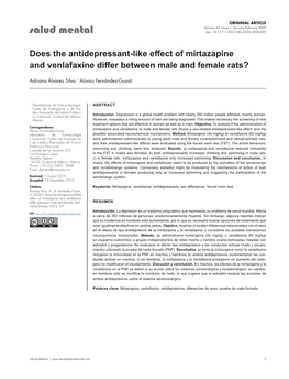 Does the Antidepressant-Like Effect of Mirtazapine and Venlafaxine Differ Between Male and Female Rats?