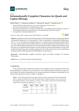 Informationally Complete Characters for Quark and Lepton Mixings