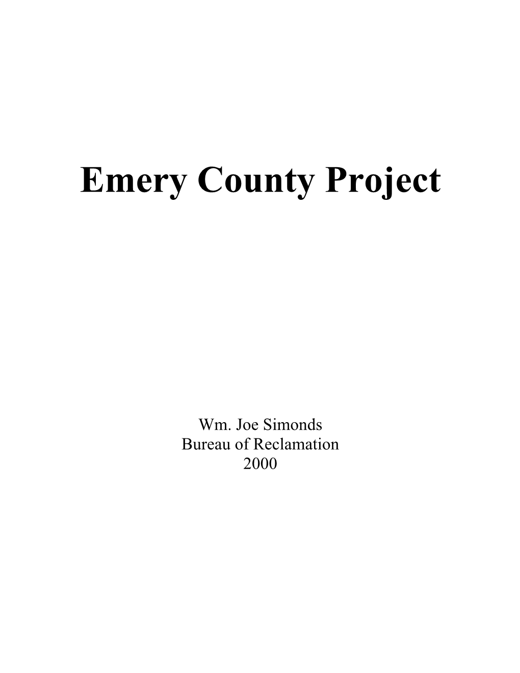 Emery County Project History