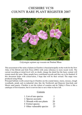 Cheshire Rare Plants Register