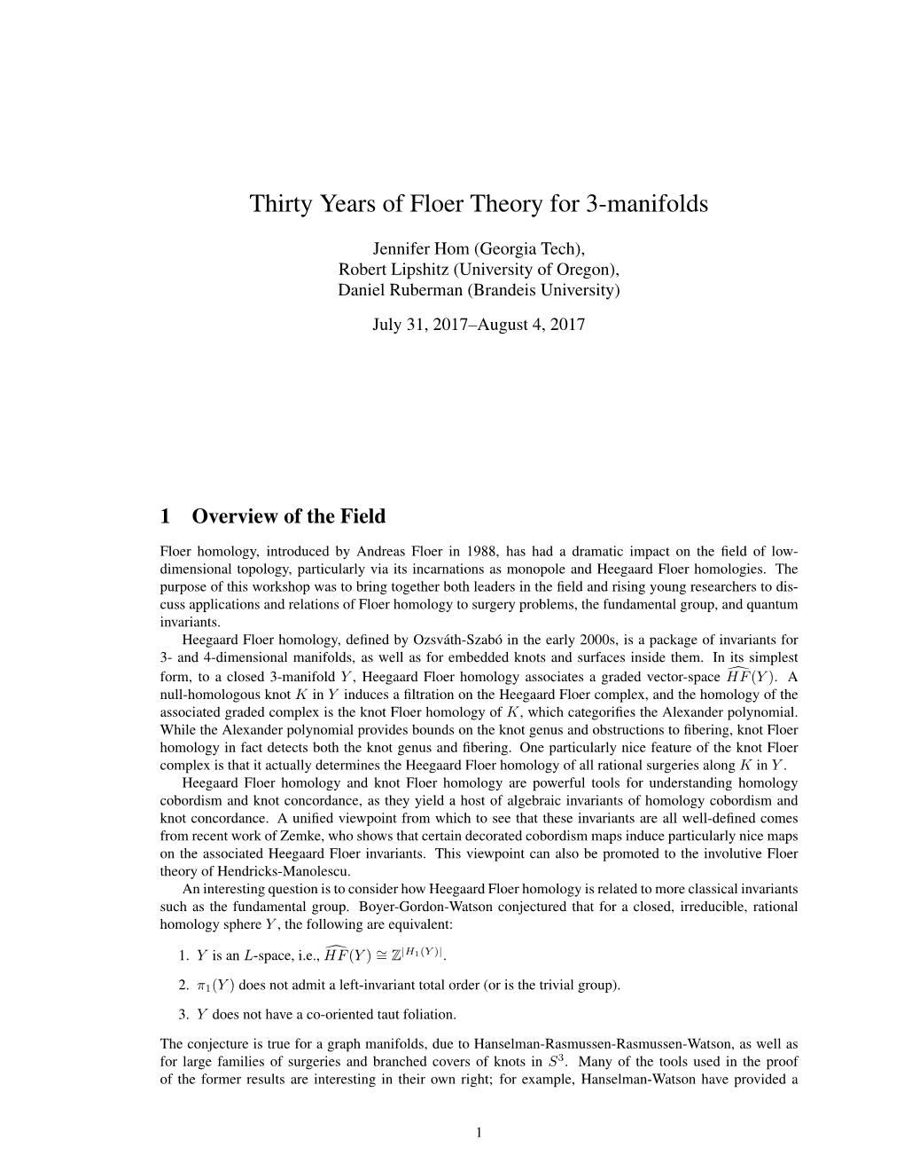 Thirty Years of Floer Theory for 3-Manifolds