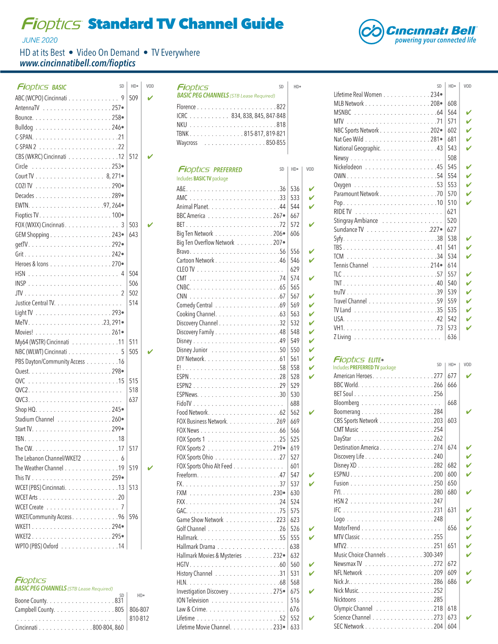 Standard TV Channel Guide JUNE 2020 HD at Its Best • Video on Demand • TV Everywhere