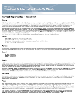 Harvest Report 2003 – Tree Fruit