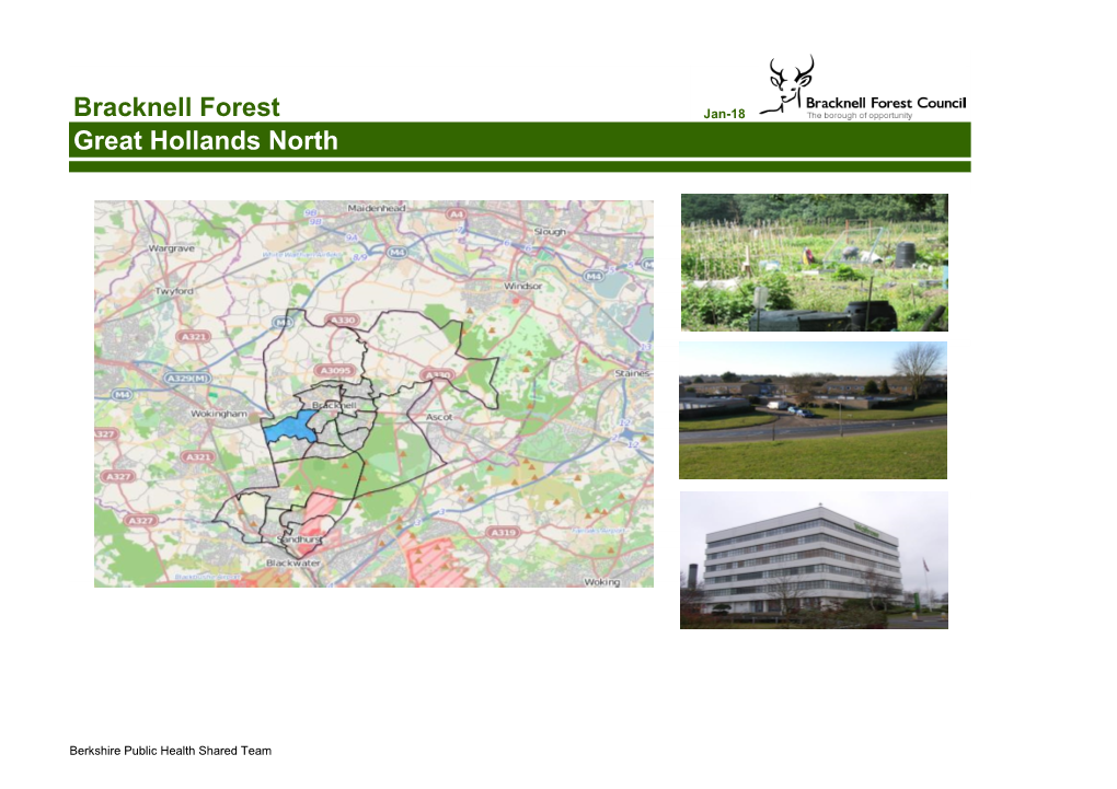 Great Hollands North Bracknell Forest Increased at a Greater Rate Than It Has on Average Across Bracknell Forest Since 2001