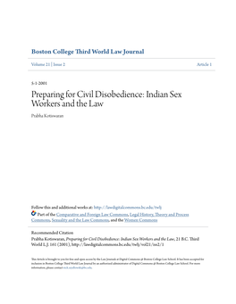 Indian Sex Workers and the Law Prabha Kotiswaran