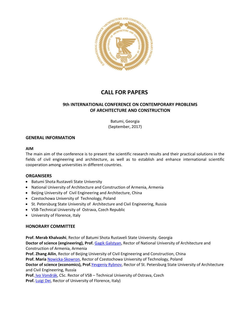 Call for Papers