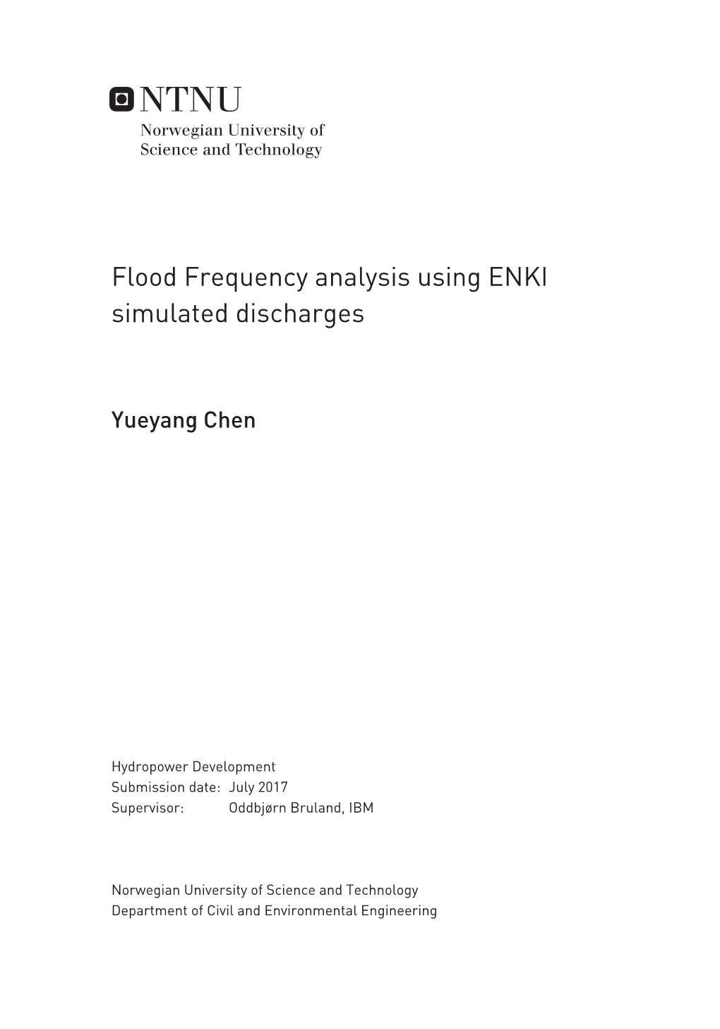 Flood Frequency Analysis Using ENKI Simulated Discharges