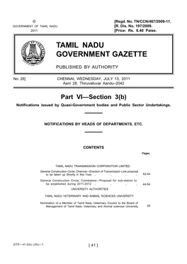 Tamil Nadu Government Gazette