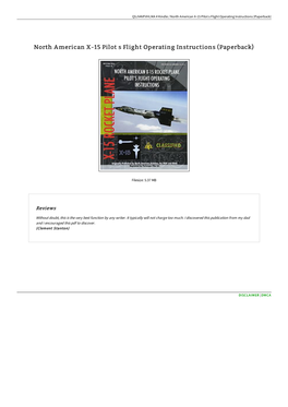 Download Book # North American X-15 Pilot S Flight Operating