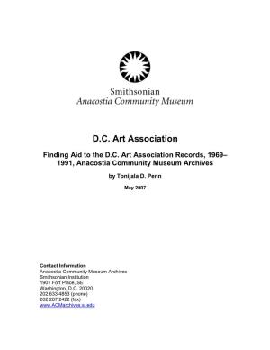 Finding Aid to the DC Art Association Records, 1969
