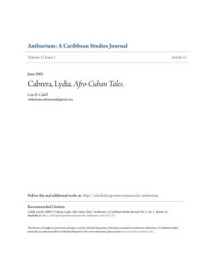 Cabrera, Lydia. Afro-Cuban Tales. Lara B