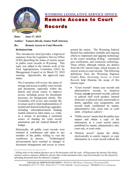 Remote Access to Court Records