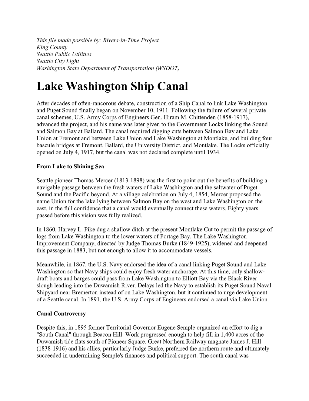 Lake Washington Ship Canal