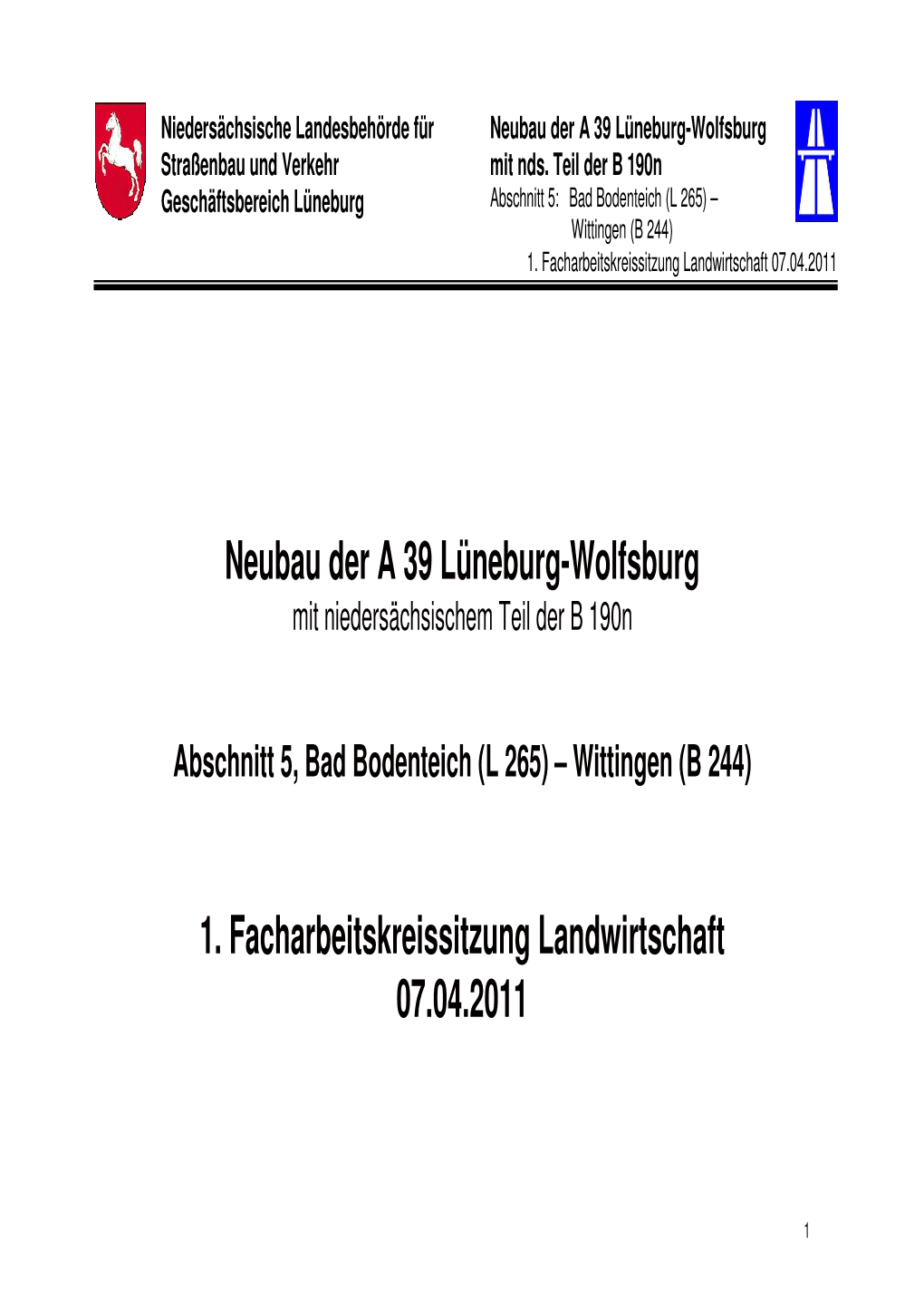 Neubau Der a 39 Lüneburg-Wolfsburg 1