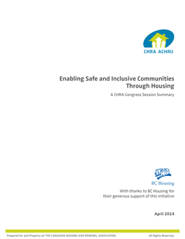 Enabling Safe and Inclusive Communities Through Housing a CHRA Congress Session Summary