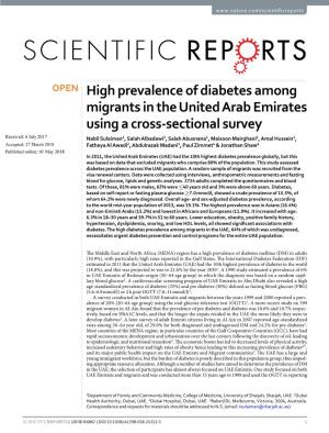 High Prevalence of Diabetes Among Migrants in the United Arab