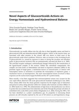 Novel Aspects of Glucocorticoids Actions on Energy Homeostasis and Hydromineral Balance