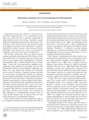 Respiratory Syncytial Virus Immunobiology and Pathogenesis