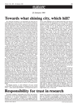 Towards What Shining City, Which Hill? Responsibility for Trust in Research