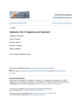 Hyphema. Part II. Diagnosis and Treatment