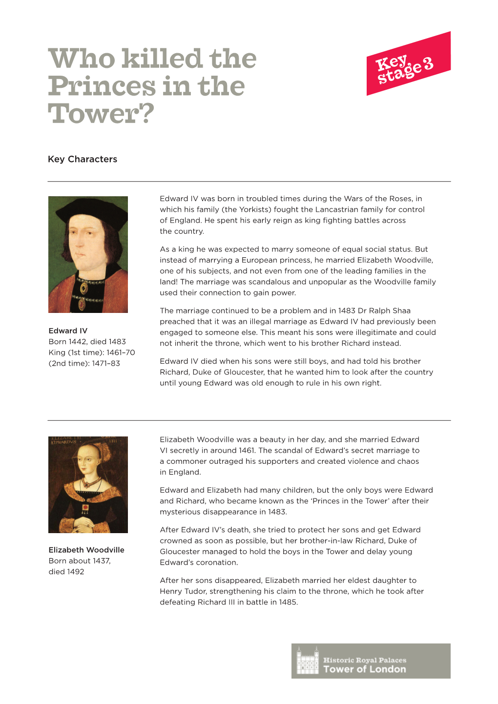 Who Killed the Princes in the Tower? 2 Earl Rivers Was Elizabeth Woodville’S Brother