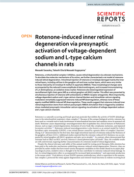 Rotenone-Induced Inner Retinal Degeneration Via Presynaptic