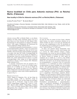 Nueva Localidad En Chile Para Adesmia Resinosa (Phil. Ex Reiche) Martic