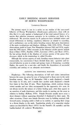 Early Breeding Season Behavior of Downy Woodpeckers