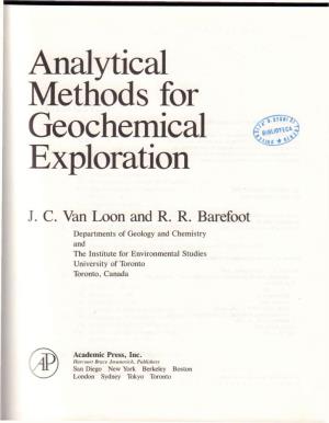 Analytical Methods for Geochemical Exploration
