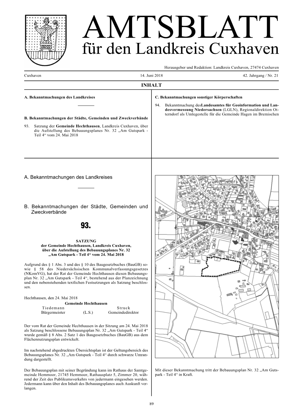 AMTSBLATT Für Den Landkreis Cuxhaven