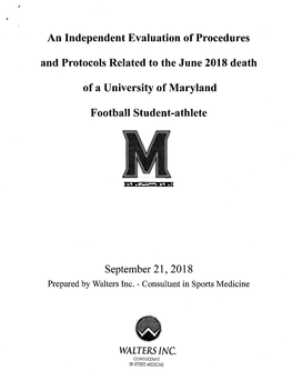 An Independent Evaluation of Procedures and Protocols Related to the June 2018 Death