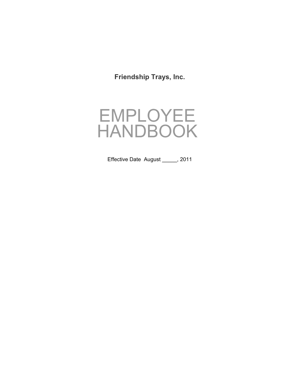 Employee Handbook Template s1