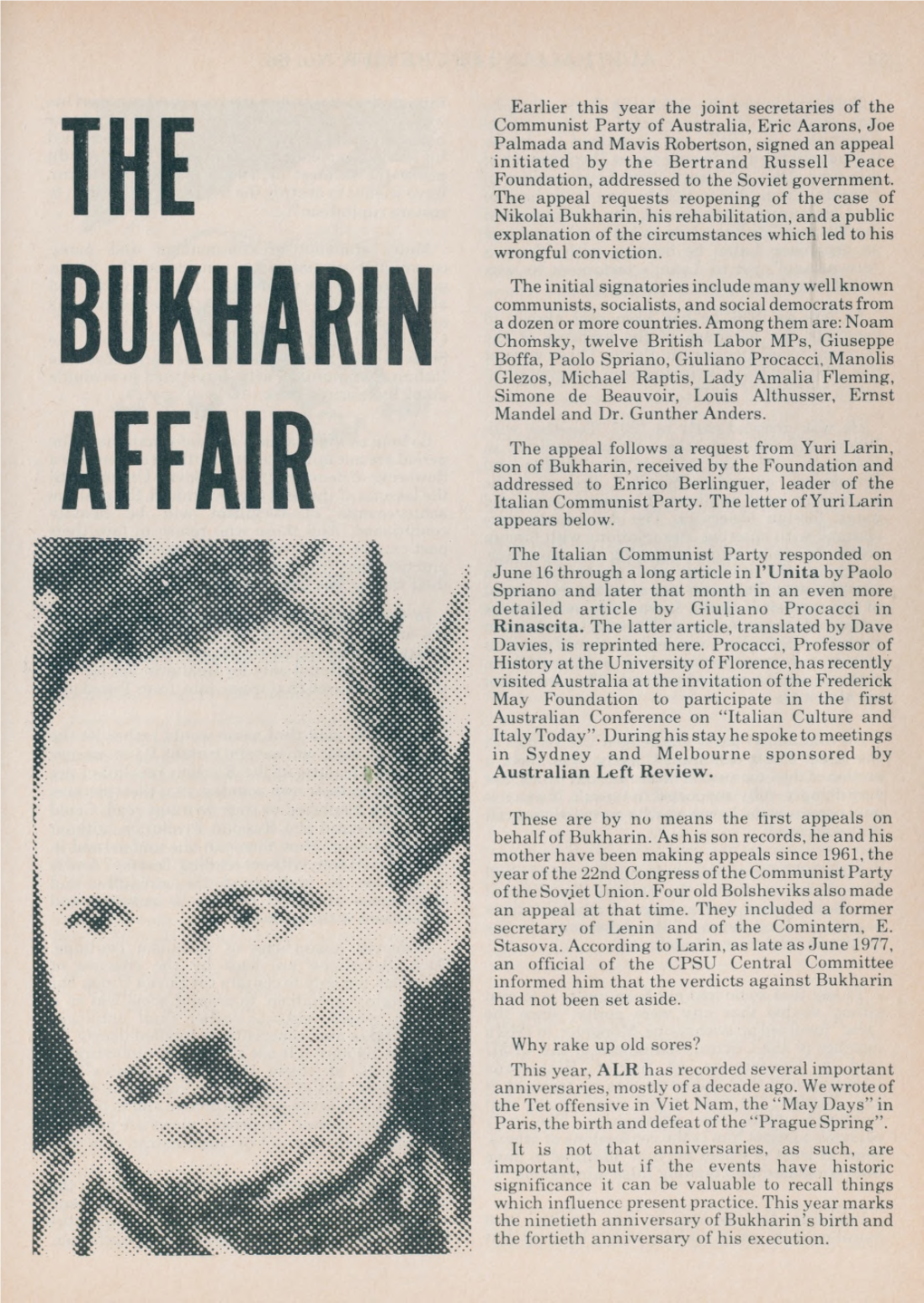 THE BUKHARIN AFFAIR X I