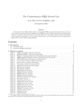 The Comprehensive LATEX Symbol List