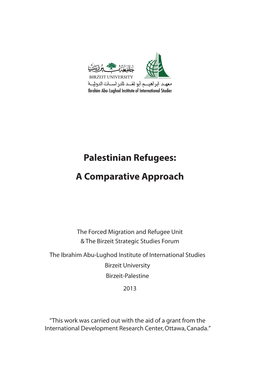 Palestinian Refugees: a Comparative Approach