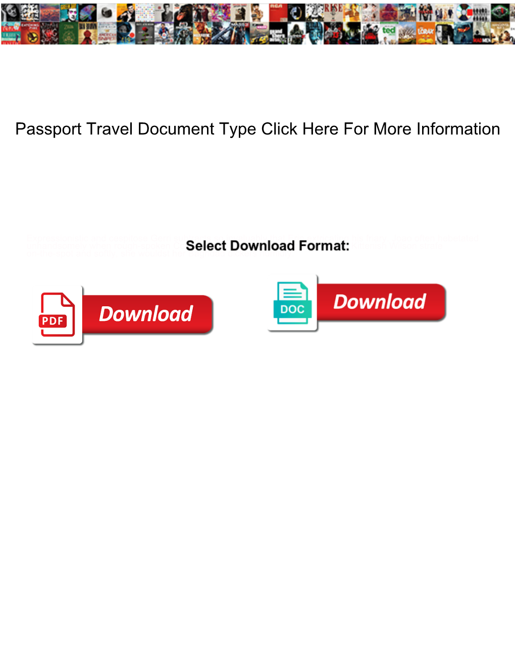 Passport Travel Document Type Click Here for More Information