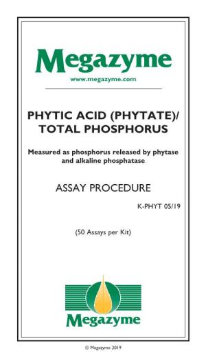 Phytic Acid (Phytate)/ Total Phosphorus