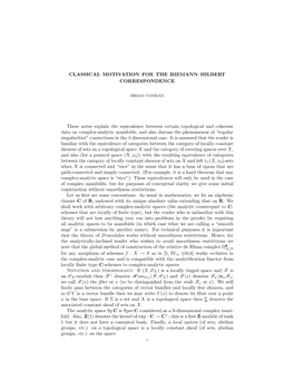 Classical Motivation for the Riemann–Hilbert Correspondence