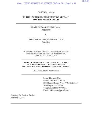 Case No. 17-35105 in the United States Court of Appeals