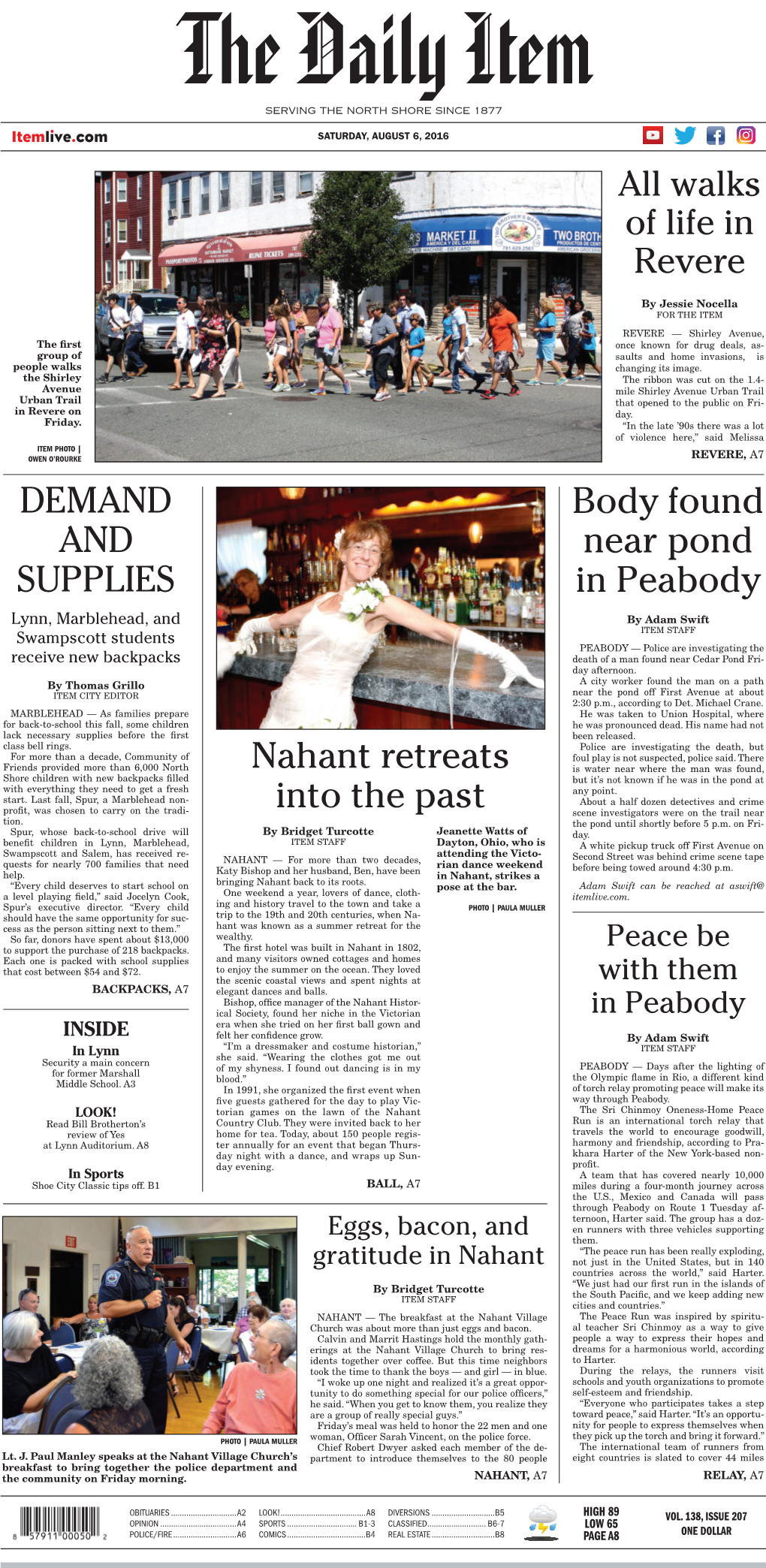 DEMAND and SUPPLIES Nahant Retreats Into the Past Body Found
